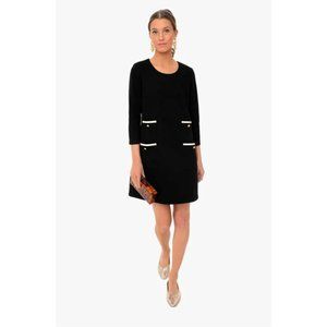 NWT Tuckernuck Women's Black Francoise Mod Mini Dress Long Sleeve Shift sz S